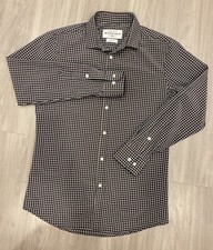 Mizzen + Main Shirt Mens Medium Trim Fit Red Blue Green Plaid Made In USA