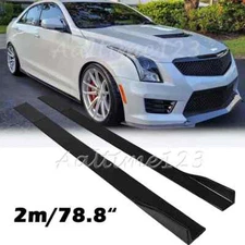 For Cadillac ATS XTS CT4 Extension Side Skirts Rocker Panel Lip Gloss Black