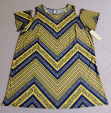 New W/Tag Tacera Women Size 2X Multi-Color Polyester Blend Short Sleeve Dress 23