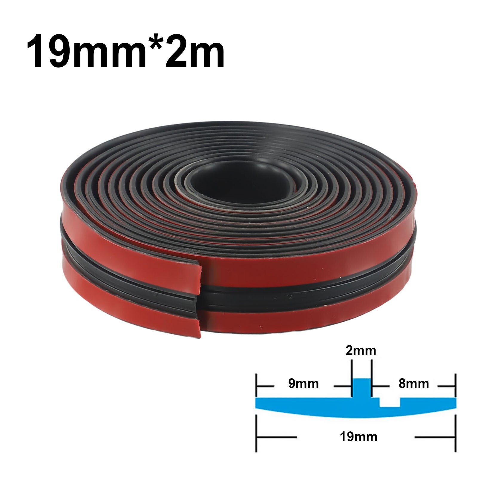 Car Rubber Strip Edge Sealing Auto Roof Windshield Sealant Protector 19mmx2m