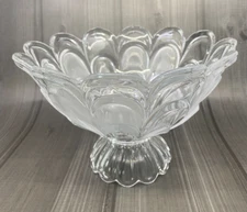 Toscana Bowl by Crystal Clear Industries Pedestal Frosted Clear Centerpiece