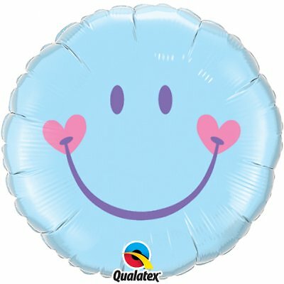 Sweet Smile blau Folienballon 45cm 18 Inch Ballon Smiley Face Heliumballon