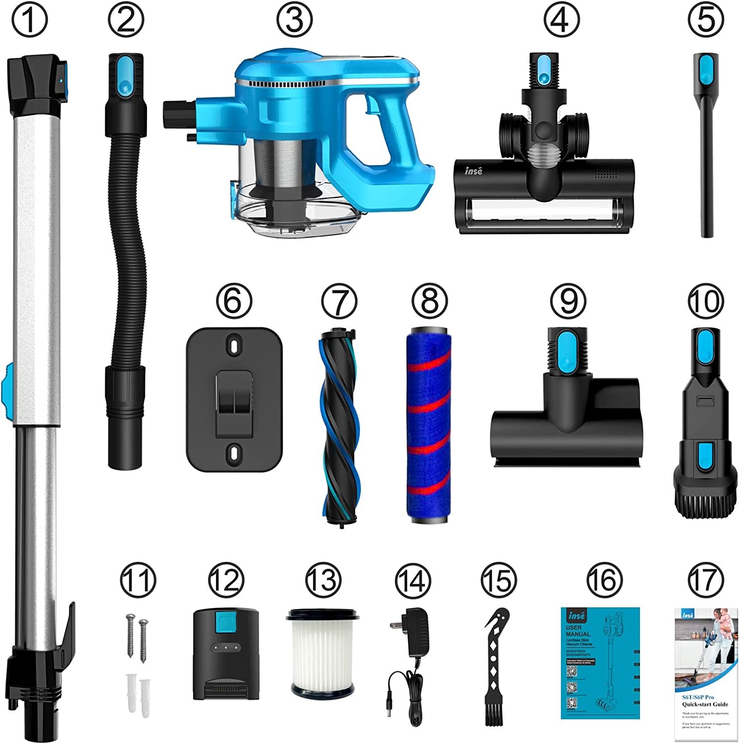 INSE S6T Handheld Cordless Vacuum Cleaner 23Kpa 265W Bagless Stick