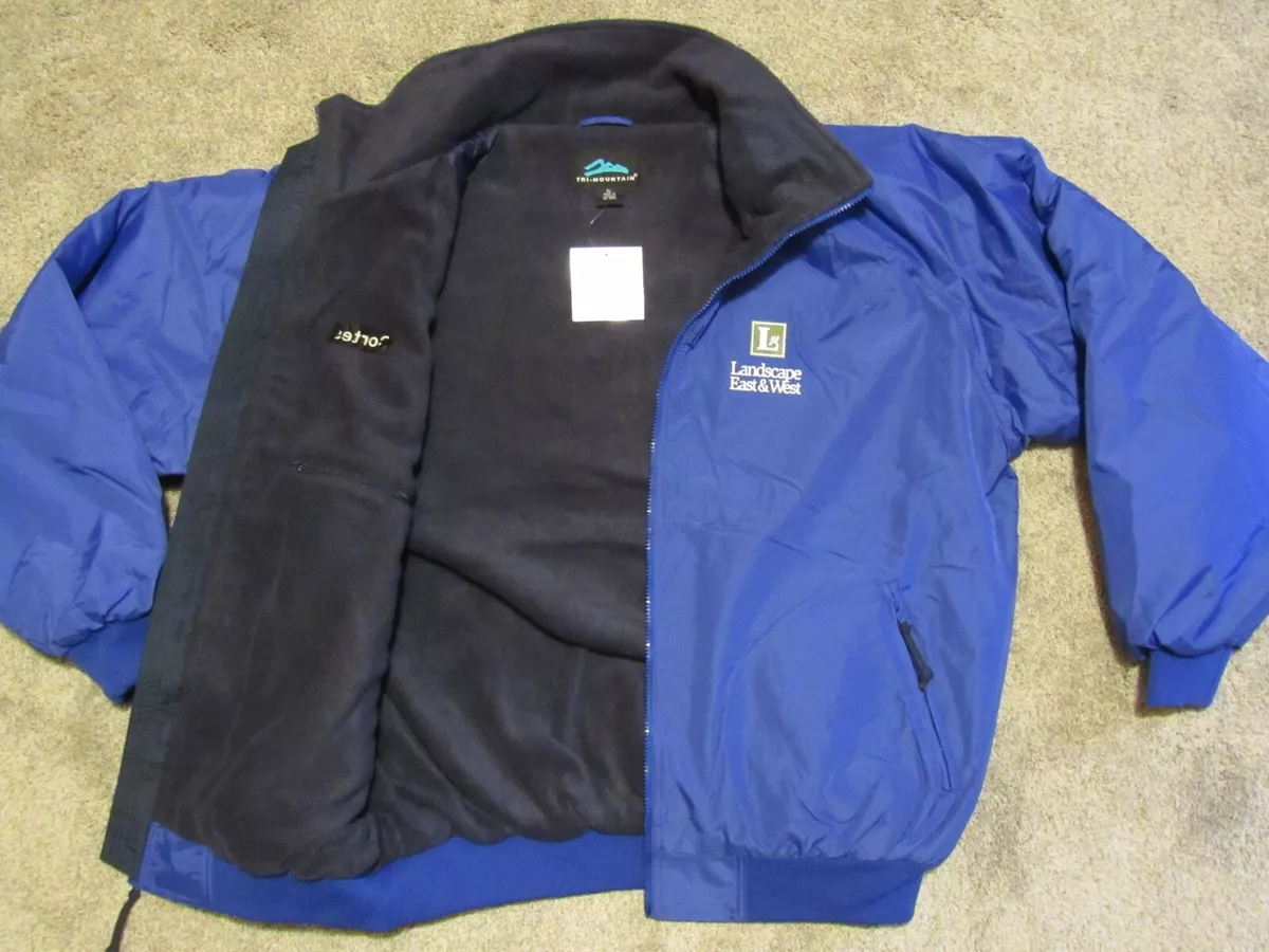 New TRI-MOUNTAIN Nylon JACKET Mens XL Fleece Lined BLUE Work Wear NWT  Landscape