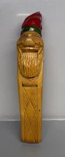 Vintage HAND CARVED WOODEN NUT CRACKER Christmas SANTA