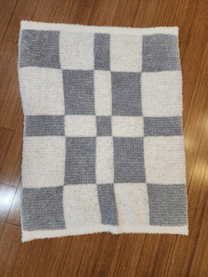 New BAREFOOT DREAMS COZYCHIC Moonbeam Checkered Stroller Blanket Size 40''×30''