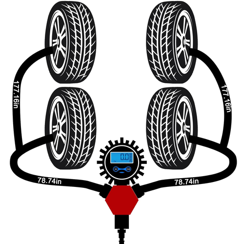 4 Way Tire Inflation Deflation System with 4 Closed Flow Air Chuck Digital Tire - Picture 7 of 12