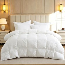 King Size Lightweight Goose Down Comforter - Soft White 106"x90" - Cozy Bedding