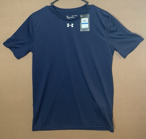 Under Armour Boy Shirt Youth XL Heat Gear Dri-Fit Short Sleeve Navy