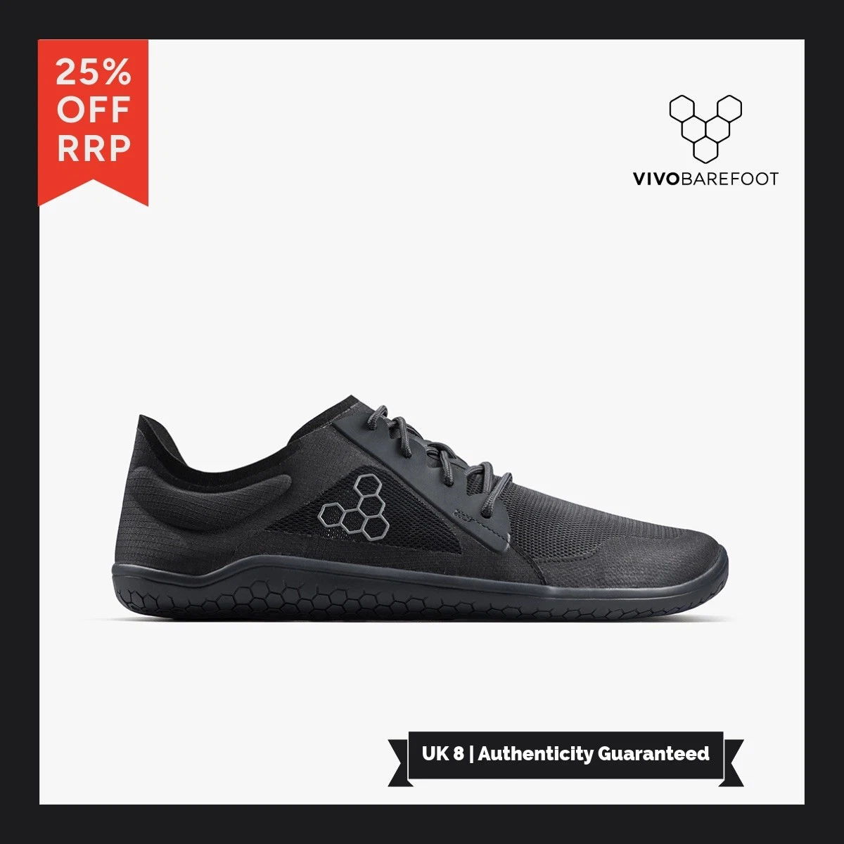 Vivobarefoot Primus Lite IV | Obsidian Black | UK 8 EU 42