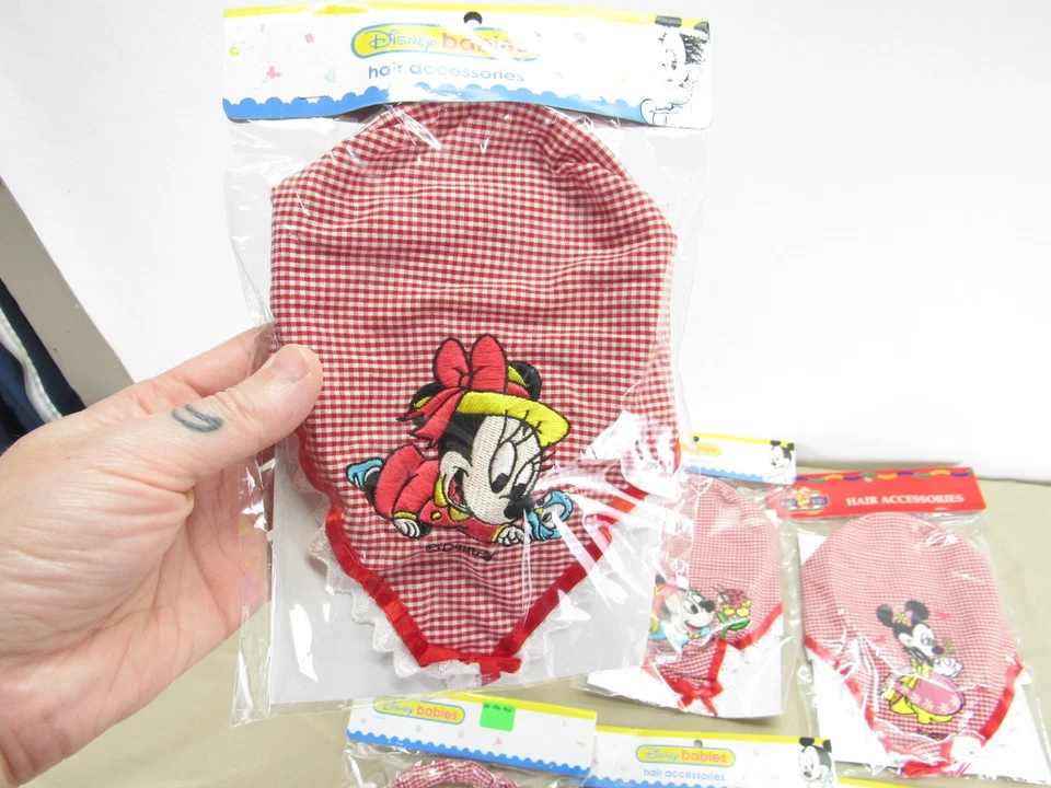 Lote de accesorios para el cabello vintage de Mickey y Minnie Mouse bebés Disney nuevos y sin usar Foto 3 de 4