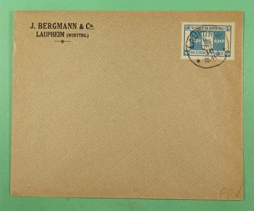 DR WHO 1916 GERMANY FDC WURTTEMBERG R19992