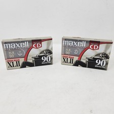 New Maxell XLII 90 Minute High Bias Cassette Tape Blank Audio LOT of 2 Sealed