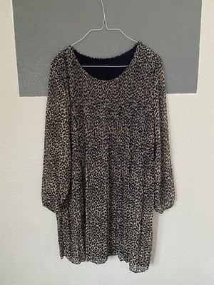 4x Longoberteil Kleid Gr. M bis 4XL Leopard Transparent Geblümt Schulterfrei