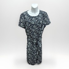 J Crew Womens Midi Dress 12 Blue Short Sleeve Casual Cottagecore Dress