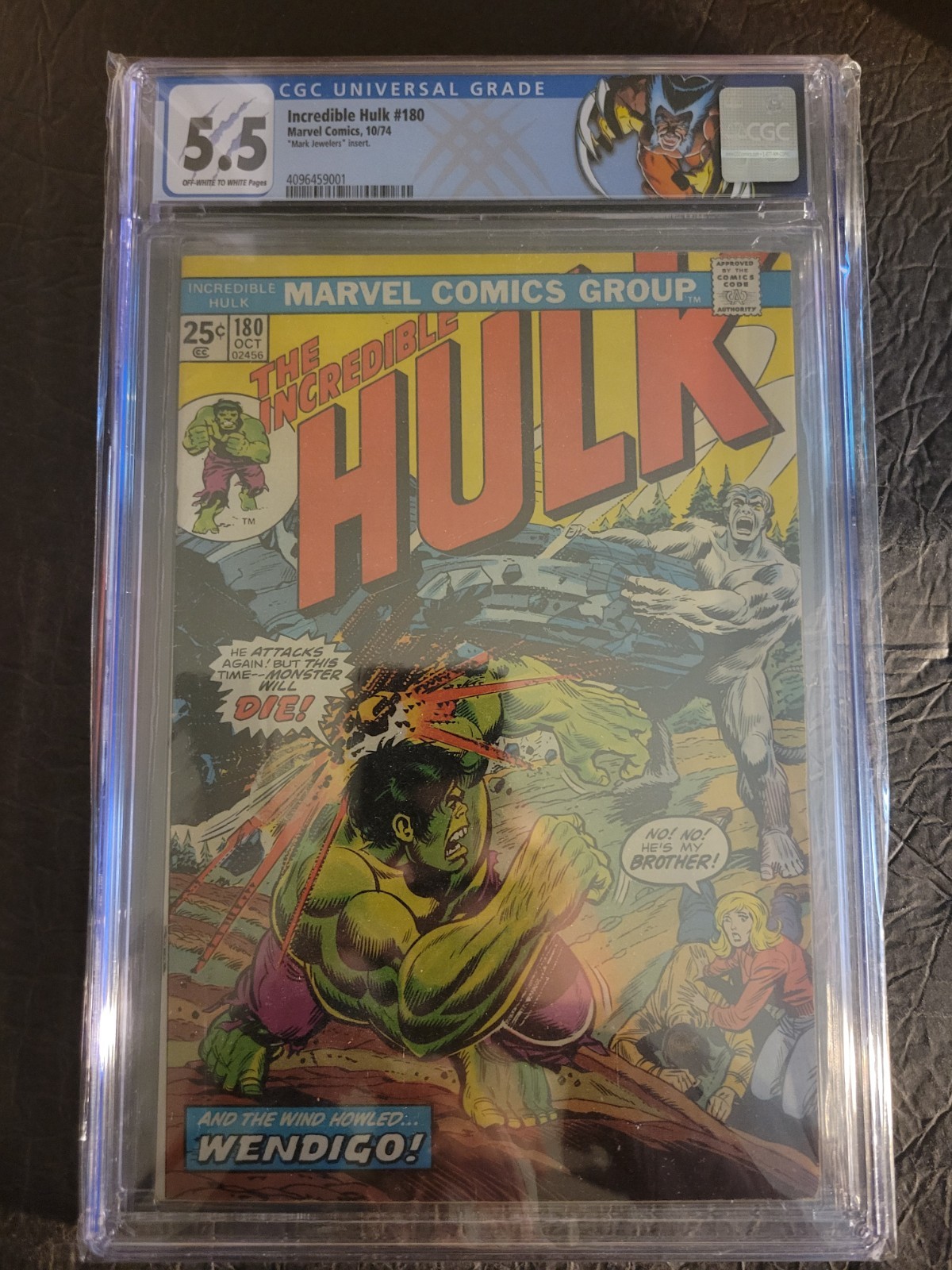 1974 HULK 180 1ST CAMEO APPEARANCE WOLVERINE CGC 5.5 Mark Jewelers VHTF