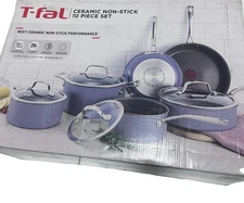 T-Fal Ceramic Non-stick Performance 10 Pieces Set Pan Cookware