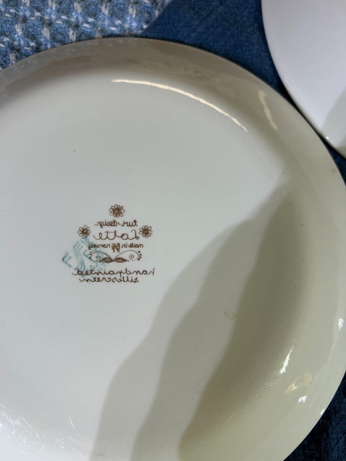 Figgjo Flint Norway Turi Design Lotte 8" Salad Plates Handpainted Silkscreen 2