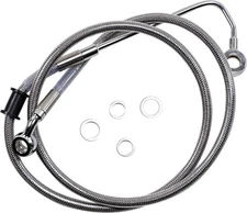 Drag Specialties 1741-5769 Extended Stainless Steel Front Brake Line Kit-Clear