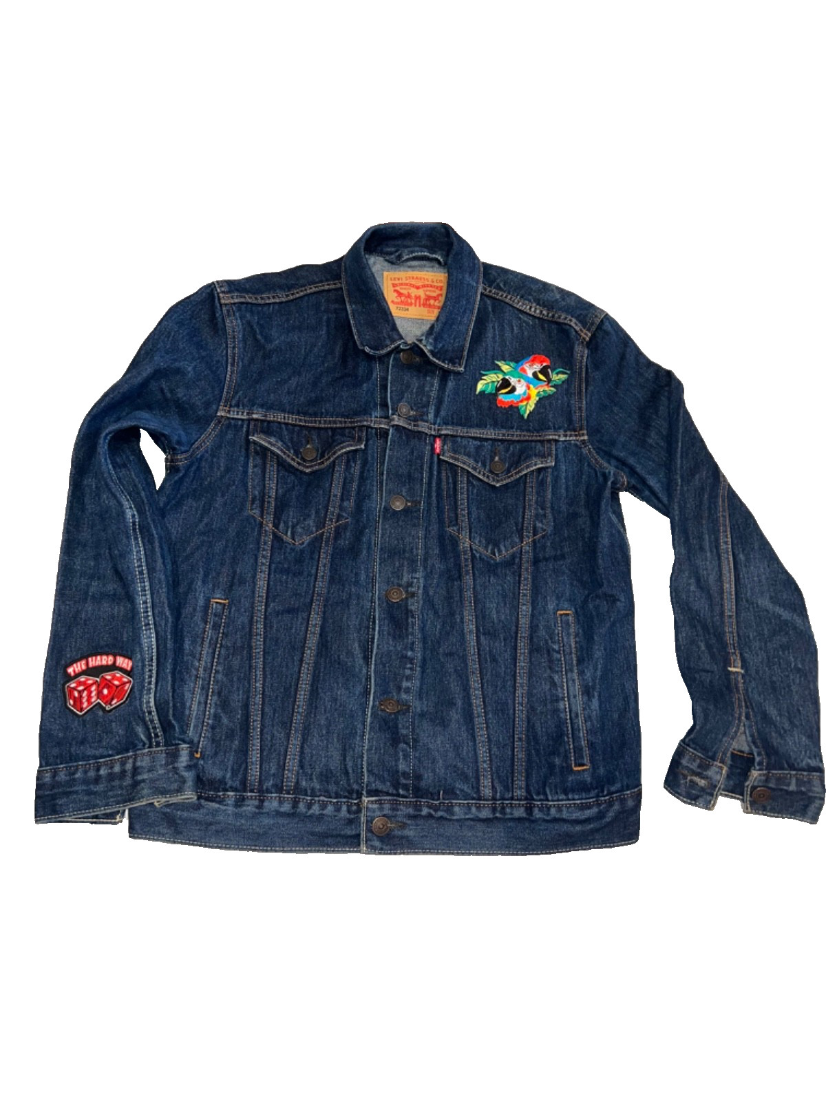 levis denim trucker jacket custom patch - image 1