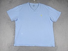 Polo Ralph Lauren Shirt Men 2XL XXL Light Blue Cotton V-Neck Short Sleeve