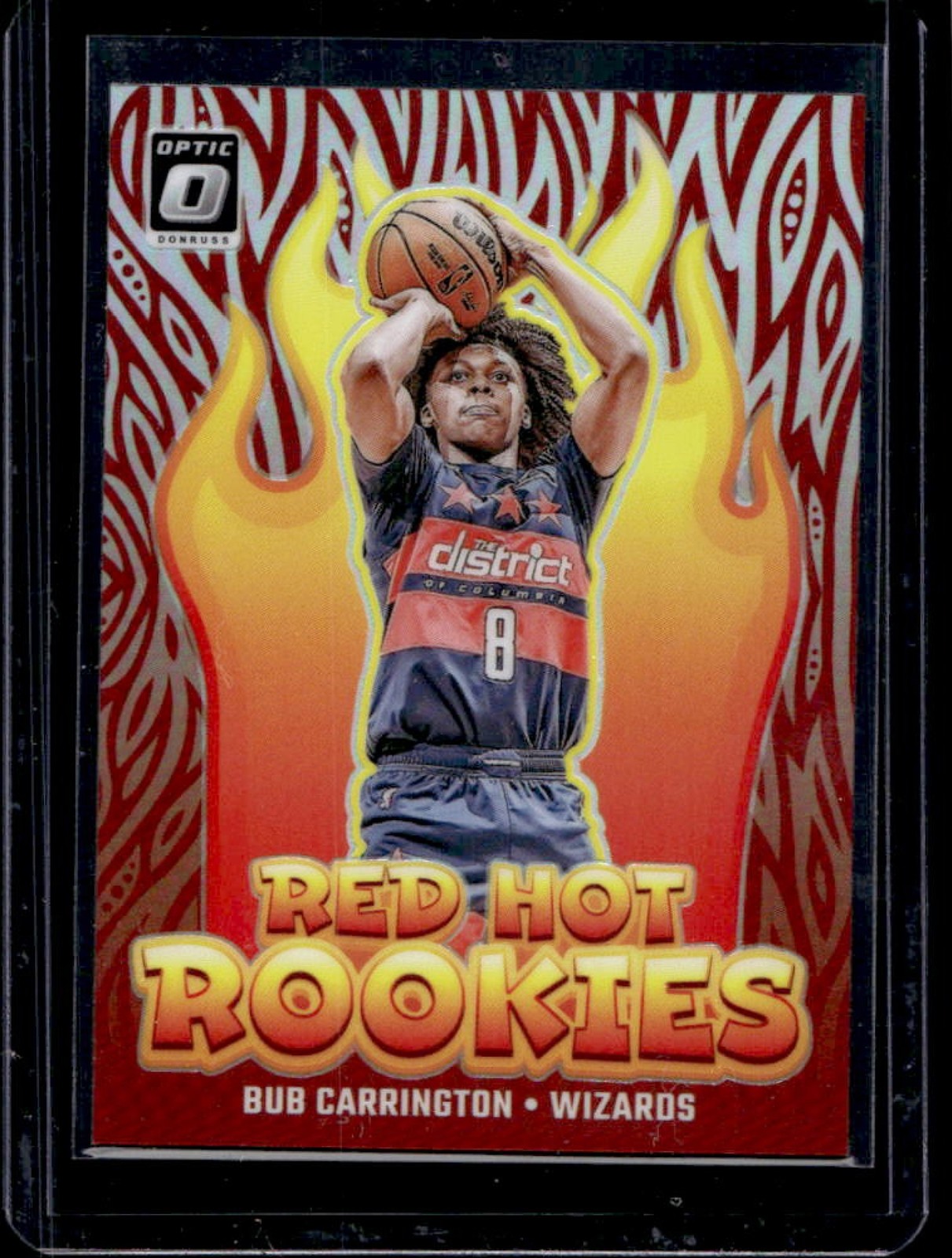 2024-25 Donruss Optic Bub Carrington Red Hot Rookies Holo RC #11 Wizards
