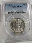1945-D Walking Liberty 90% silver Half Dollar PCGS AU55 (57171)