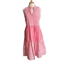 J.Crew Pink Striped Sleeveless Dress size small