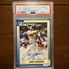 2025 TOPPS 1990 TOPPS BASEBALL AUTOGRAPHS 90B2JC JOSE CANSECO SERIES 2 PSA 9