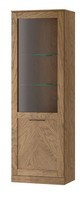 Standvitrine Cozy Glasvitrine Links 65X40X198Cm Eiche Rustikal Teilmassiv 1Trg