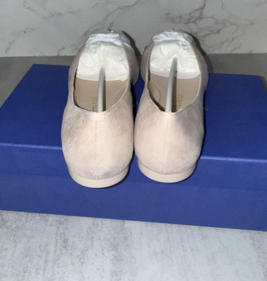 STUART WEITZMAN Women’s Adeliza Beige Suede Flats Sz 38/7.5 NIB $350 Retail - Image 4 of 4