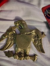 Vintage Brass Sexton Wall Mount American Bald Eagle Plaque