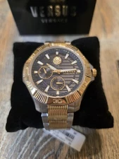 Versus Versace Men's Colonne Gold-Tone 45mm Bracelet Fashion Watch VSPZT0421 New