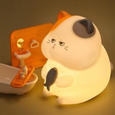 USB Rechargeable Cat Table Lamp - Touch Control Night Light for Kids  Living
