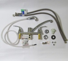 Chrome Two-Handle - Four Opening - KITCHEN Sink Faucet Set - Gently USED