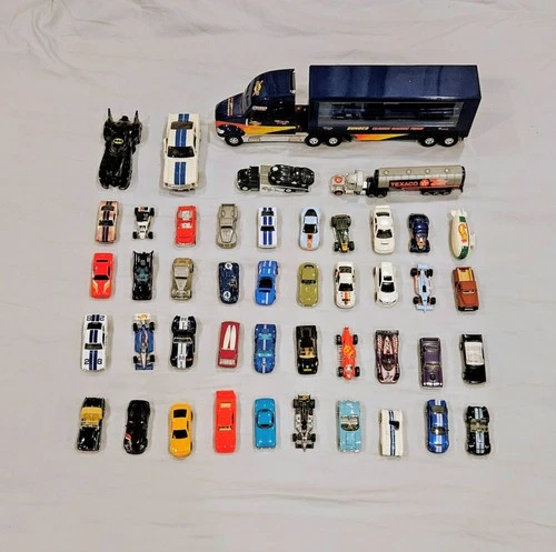 Vintage Diecast Car Lot Hotwheels Transport Trucks Majorette Jada Ertl Team...