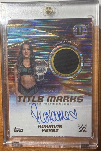 2025 Topps WWE Universe Roxanne Perez Title Marks #TMA-RPE /99 Auto Worn Patch
