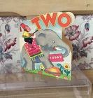 Vintage Birthday Card Age Two Elephant & Monkey