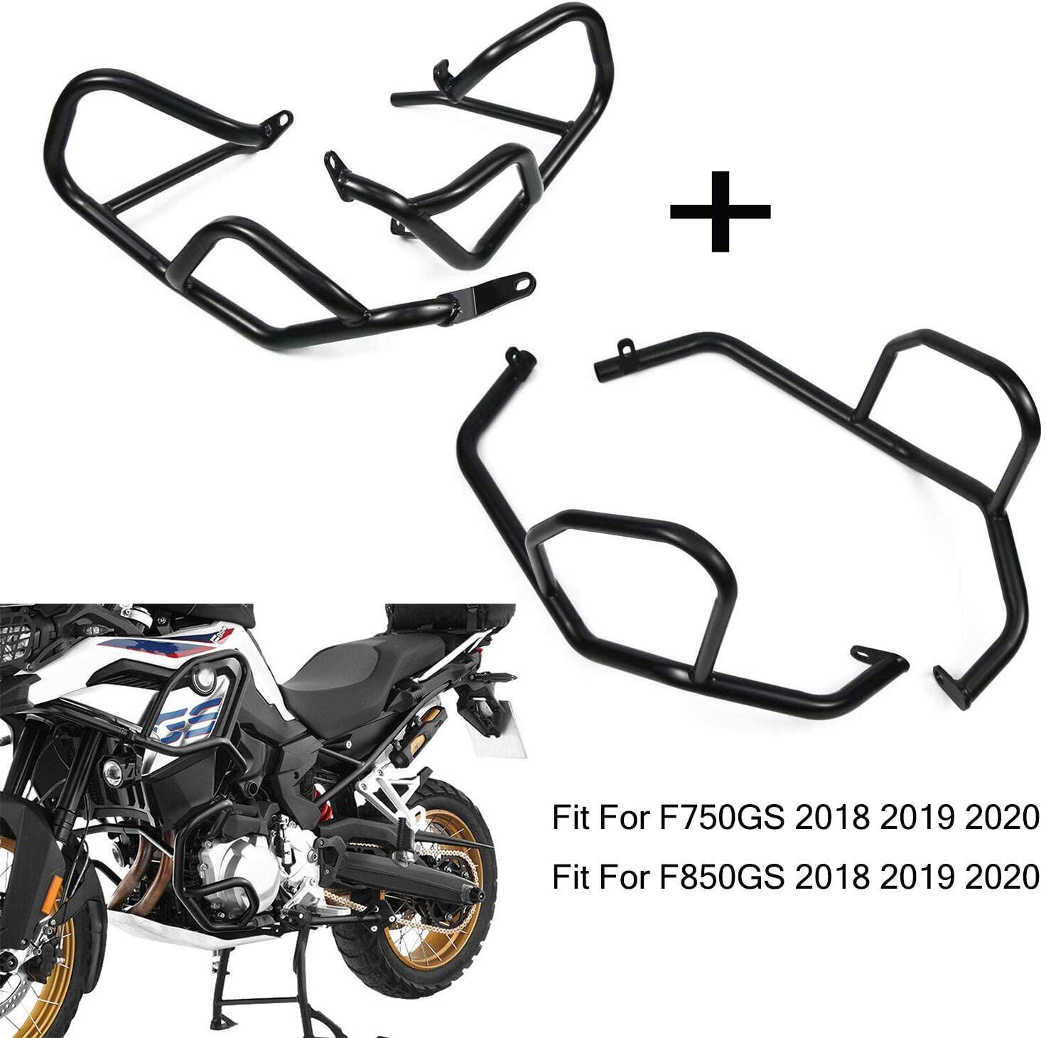 Highway Tank Engine Guard Crash Bars Upper & Lower For BMW F750GS