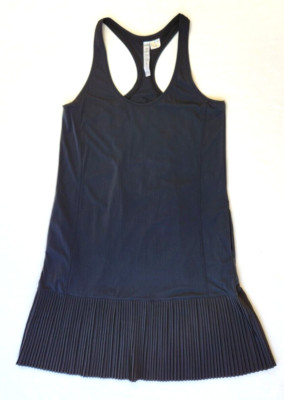 Diadora Lux Collection Women's Sleeveless Pleated Hem Court Dress Black Sz S/P