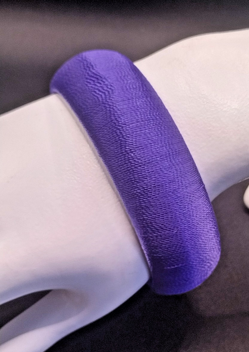 Purple Thread Wrapped Bangle Statement Bracelet R… - image 2