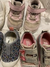 size 5 infant Girl shoes lot stride rite Nike cat And Jack Light Ups