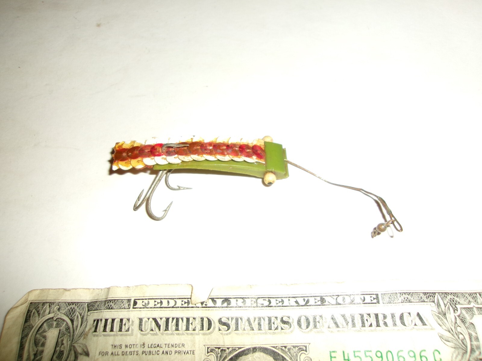 Vintage Unknown Folk Art (?) Lure Plastic Body w/ Sequences
