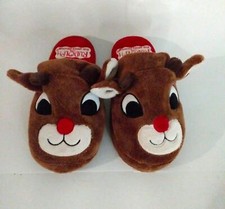 Rudolph The Red Nosed Reindeer Slippers Size 7-8 By Dan Dee Collector's Choice