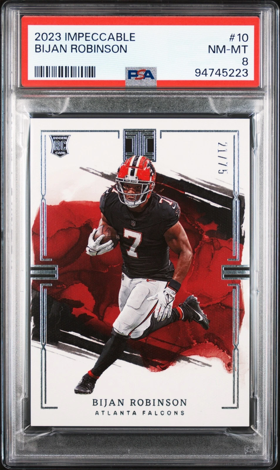 Bijan Robinson Panini Impeccable #10 Base