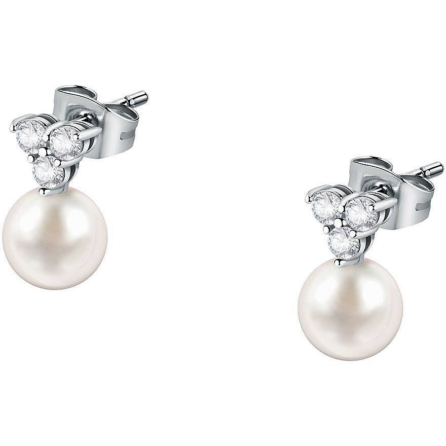 Ohrringe Morellato Perle SAER52 Ohrringe Damen Silber Zirkone A Lappen Neu