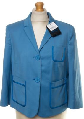 Nwt ESCADA Wolle Baumwolle Jacke UK 14 US 12 Eu 40 44 Neu mit Etiketten