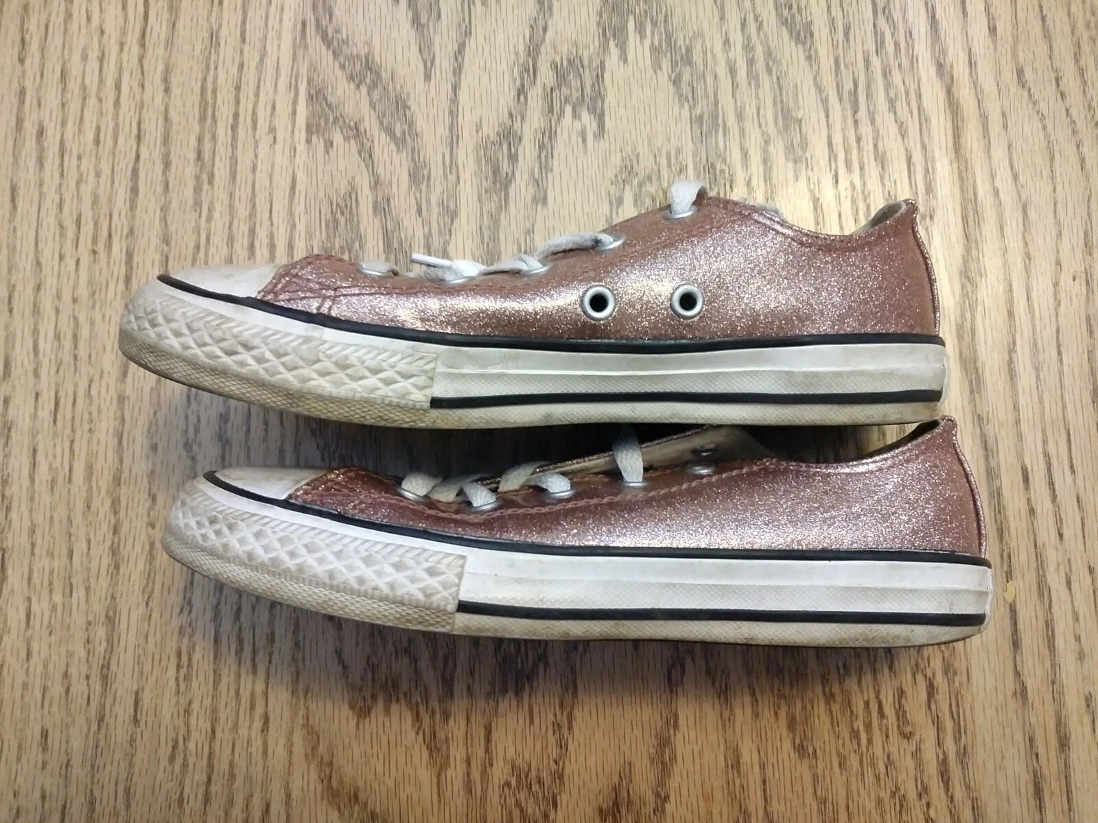 Scarpe sneakers giovanili Converse All Star rosa scintillante taglia 2 ragazza belle!