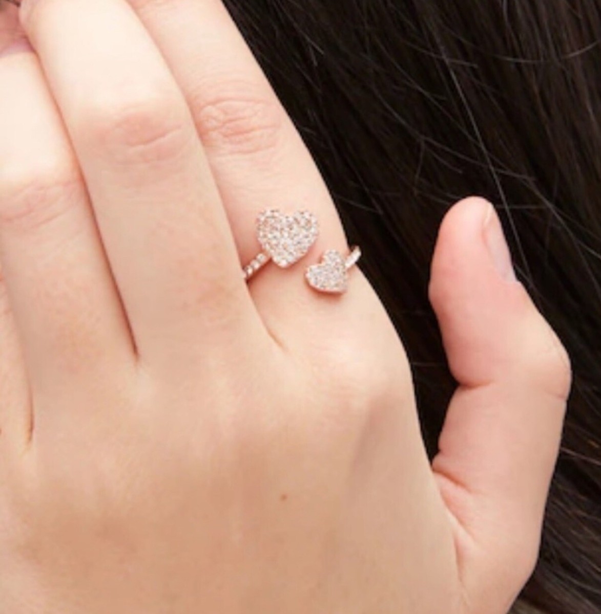 NWT Kate Spade “Yours Truly” Pave Heart Ring Size 6 With