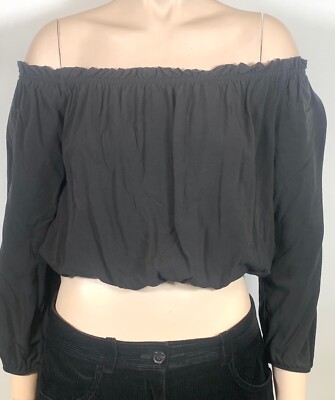 brandy melville black off the shoulder top